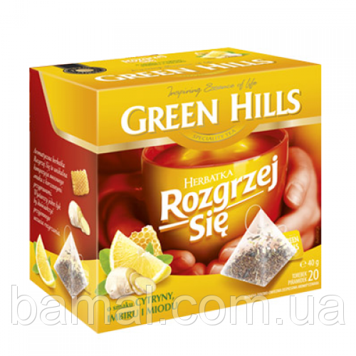 Чай чорний Green Hills з лимоном, імбиром і медом 20 пірамідок Польща