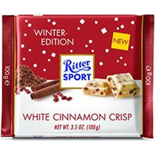 Шоколад Ritter Sport Weisse zimt crisp ( з корицею і хрусткими пластівцями) Німеччина 100г