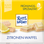 Шоколад Ritter Sport Zitroen-Waffel (білий вафля +лимон) 100г Німеччина