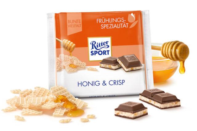 Шоколад Ritter sport HONIG & CRIPS ( з медом і хрусткий) Німеччина 100 г