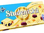 Шоколад білий Studentska c арахісом і родзинками Чехія 180г