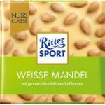 Шоколад Ritter Sport Weisse Mandel (цілісний мигдаль) Німеччина 100г