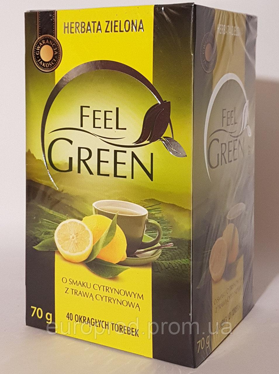 Чай зелений Feel Green з лимоном Польща (40 пакет) 70 г