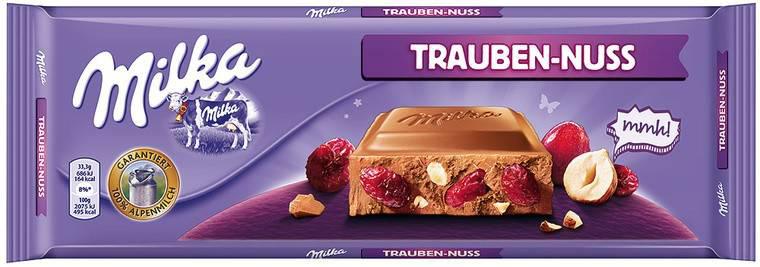 Шоколад Milka Raisins-Hazelnuts (з родзинками та лісовим горіхом) Швейцарія 270г