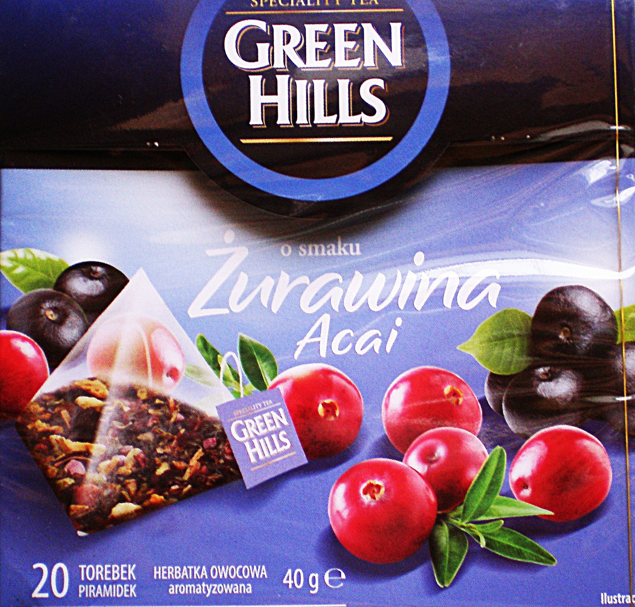 Чай Green Hills журавлинний арахіс 20 пірамідок Польща