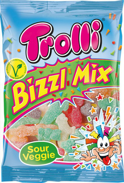 Желейні цукерки Bizzi Mix Trolli кислі живі світлячки Німеччина 200г