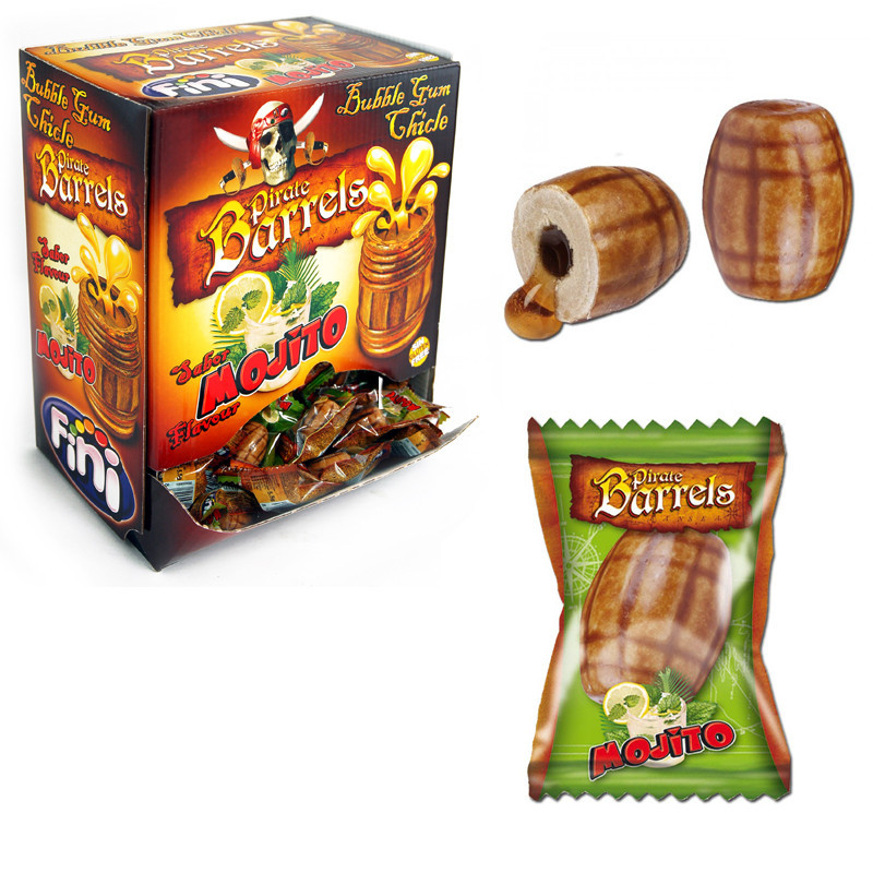 Жувальні цукерки (жуйки) без глютену Fini Pirate Barrels Піратська Бочка з Мохіто Іспанія 200штх5г