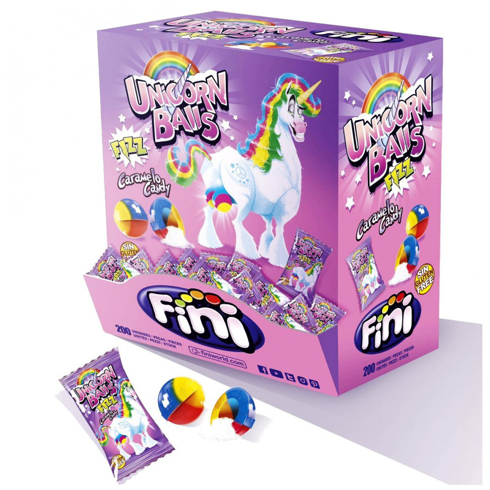Карамельні цукерки без глютену Fini Unicorn Balls Яйця Єдинорога Іспанія 5г
