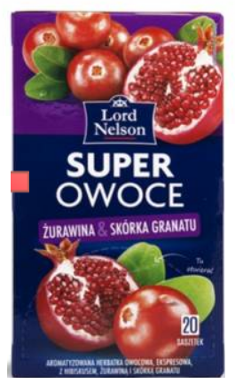 Чай ягідний Lord Nelson Super Owoce з журавлиною і гранатом 20 пакет. Польща