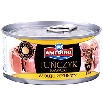 Тунець шматочками в олії Tunczyk kawalki Amerigo 170 г Польща