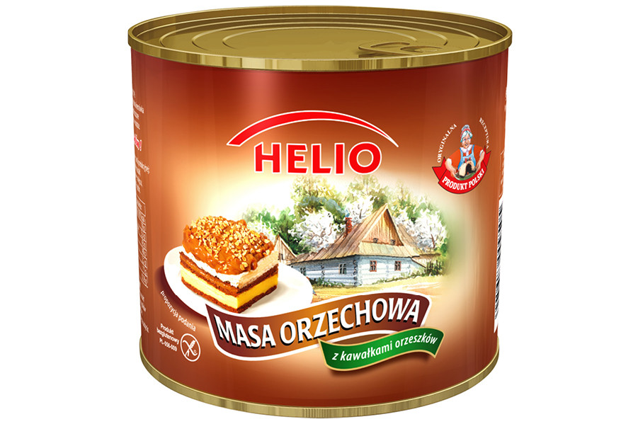 Маса Горіхова зі шматочками арахісу без глютену Orzechowa Helio Польща 560г