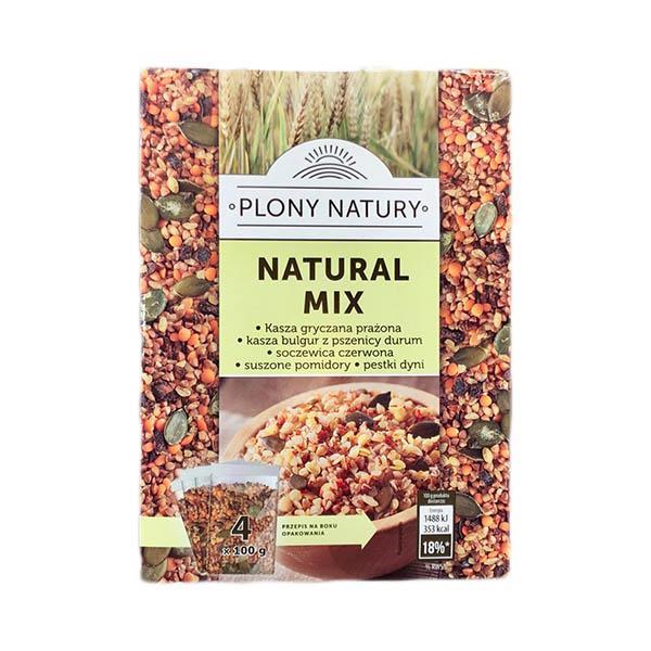 Крупа (каша) гречана PLONY NATURY МІКС (грічка, булгур, сочевиця, помідори, насіння гарбуза) (4х100 г) Польща