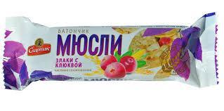 Батончик-мюслі "Злаки з журавлиною" Спартак 35г