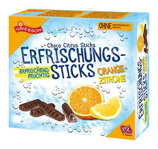 Шоколадні цукерки ( шоколадні палички ) з апельсиново-лимонним соком всередині Griesson Німеччина 150г