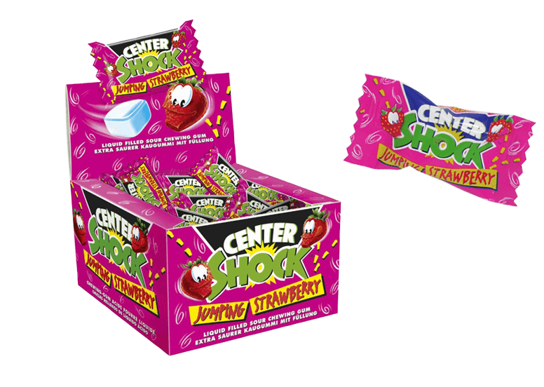 Жувальна гумка Chupa Chups Center Shock strawberry (кисла полуниця) 4 г