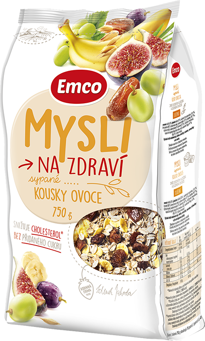 Мюслі з родзинками, бананом, інжиром, манго Emco Чехія 750г