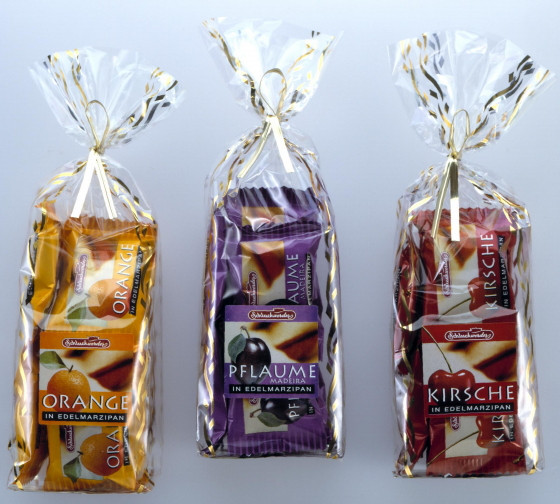 Марципан в шоколаді з вишневою, апельсинової, сливової начинкою Kirsche edel marzipan 150г Німеччина