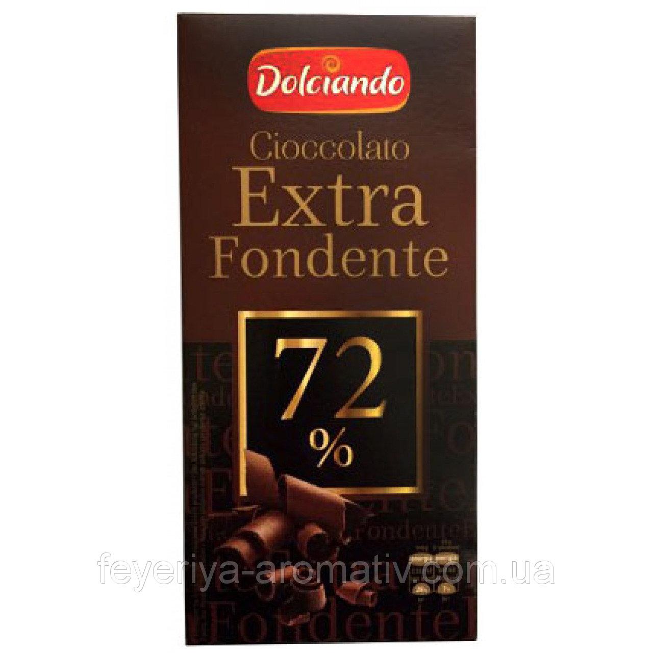 Шоколад Екстра чорний Dolciando Cioccolato Extra Fondente 72%, 100 г Італія