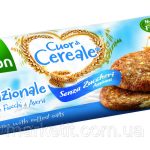 Печиво без цукру і пальмової олії цільнозернові з вівсяними пластівцями Gullon Cuor di Cereale 280г Іспанія