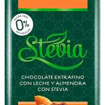 Шоколад молочний без цукру та без глютену Trapa Stevia з мигдалем 75 г Іспанія