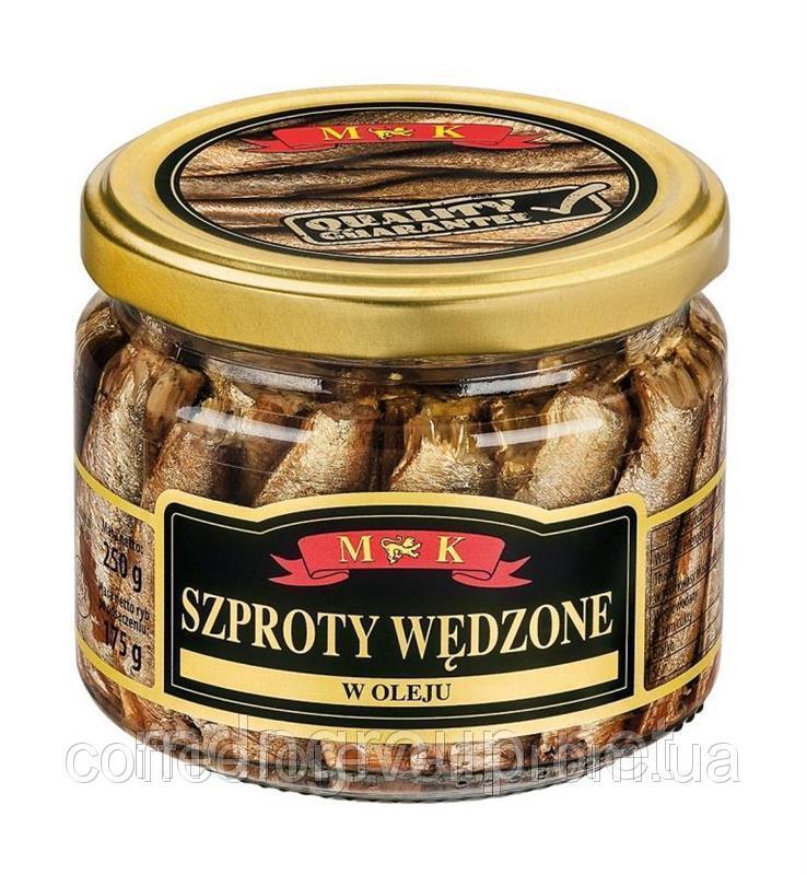 Шпроти в олії Szproty Wedzone M&K 250 г Польща