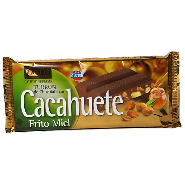 Шоколад молочний без глютену з цільним арахісом Hacendado Іспанія 250г