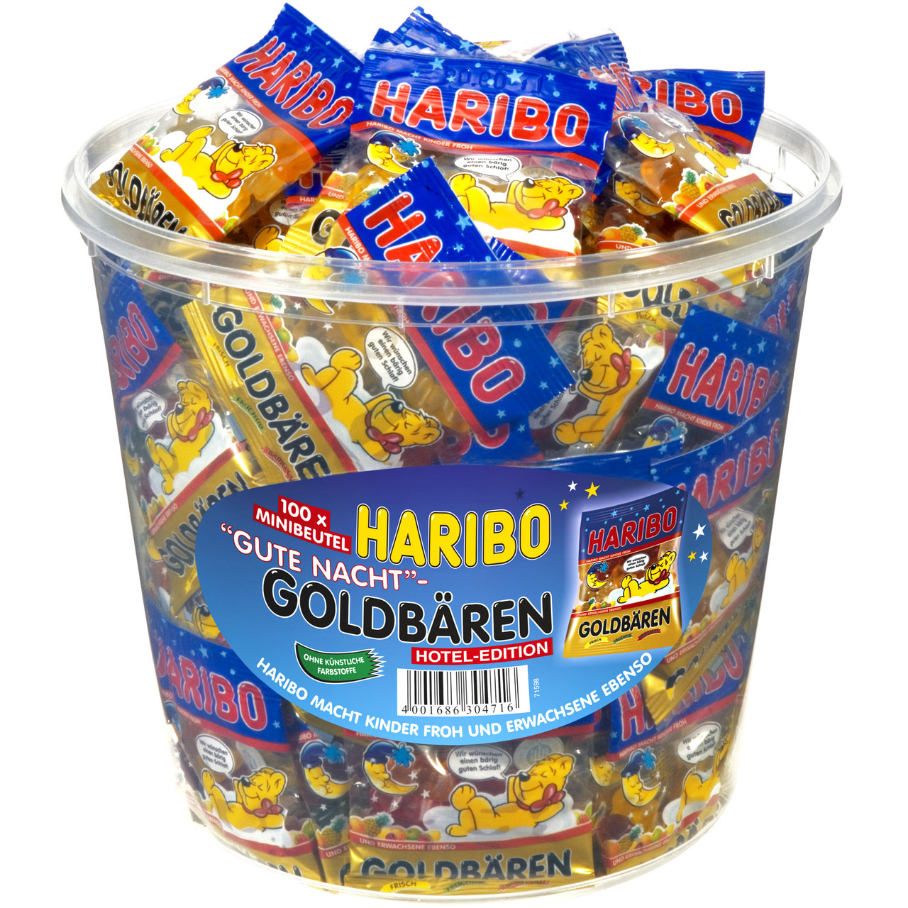 Желейні цукерки Золоті міні-ведмедики Haribo Goldbaren (фруктовий мікс) 1000г (100штх10г) Німеччина