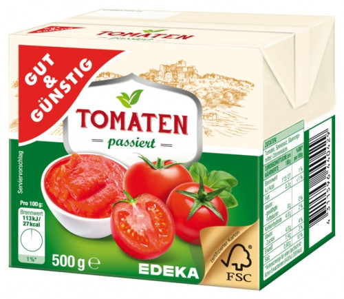 Томатна паста Gut&Gunstig Tomaten passiert Edeka 500 г Німеччина