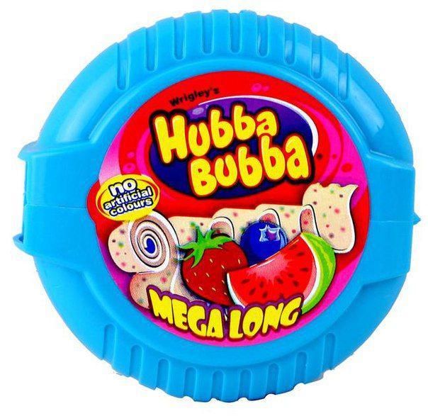 Жувальна гумка Hubba Bubbа  - кавун, полуниця, чорниця, Bubble Gum 56 г (180 см) Німеччина