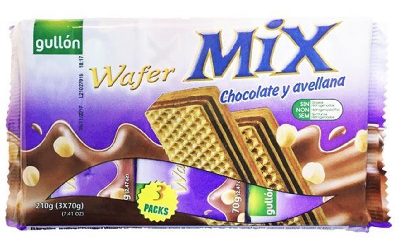Вафлі без трансжирів шоколадні з фундуком Gullon 210гр (3 пачки) Іспанія