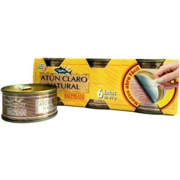 Тунець у власному соку Hacendado Atun Claro Natural (6х80) 480 г Іспанія