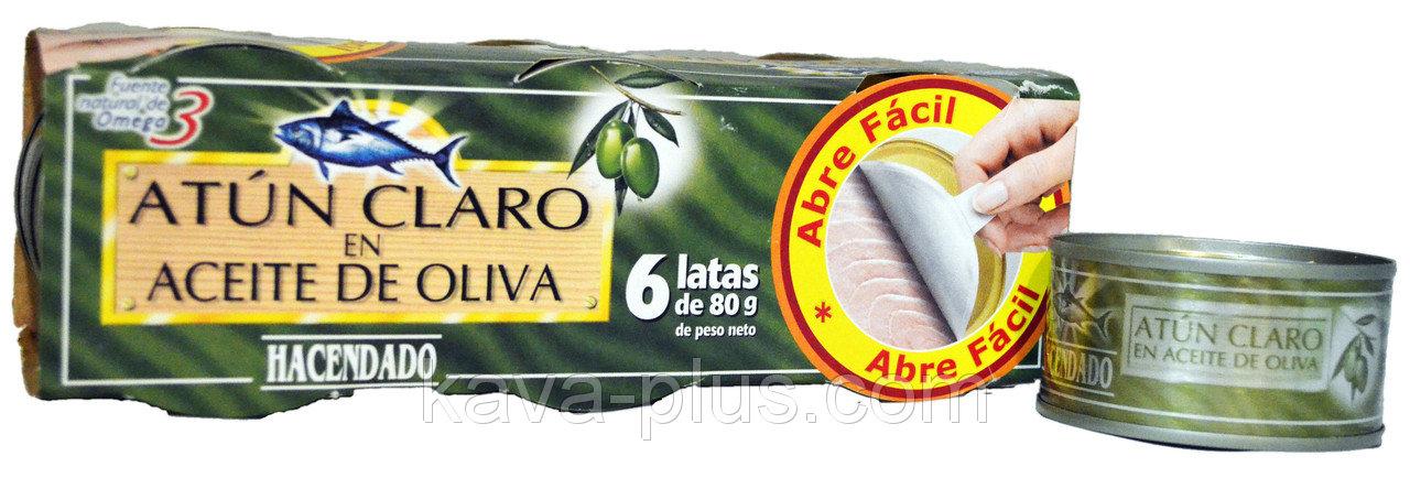Тунець в оливковій олії Hacendado Atun Claro en Aceite de Oliva 80 г Іспанія