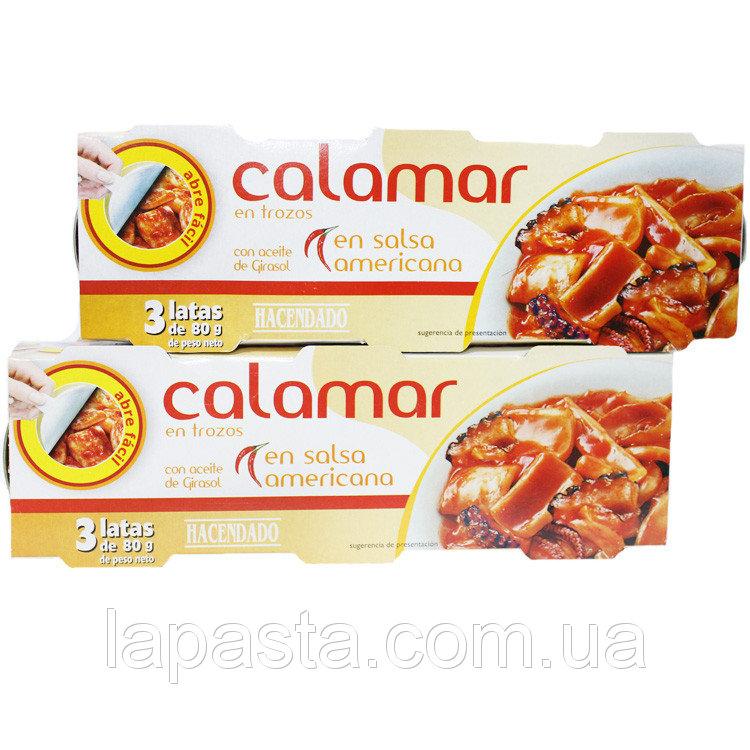 Кальмар шматочками в американському соусі Hacendado Calamar en salsa americana 240 г (3x80 г)