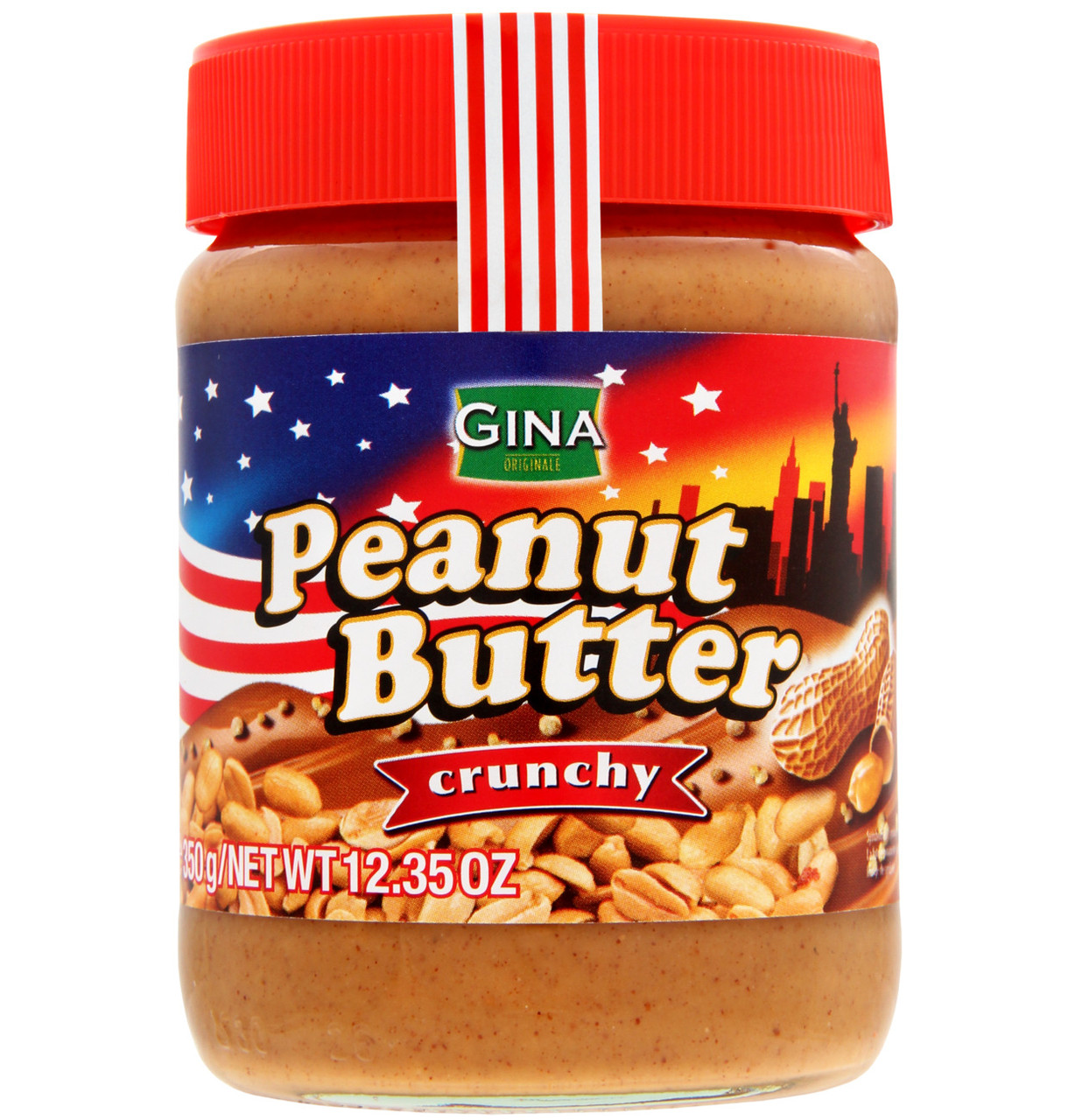 Арахісова паста зі шматочками арахісу "Gina Peanut Butter Crunchy" Creamy 350g Австрія
