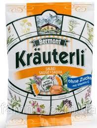 Льодяники (цукерки) БЕЗ ЦУКРУ Bermont Kräuterli Salbei з шавлією 125г Німеччина