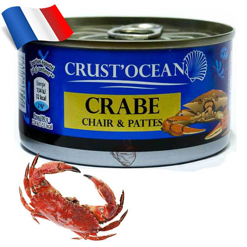 Крабове м'ясо у власному соку Crust Ocean 212 мг Франція