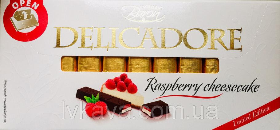 Шоколад молочний DELIKADOR Raspberry cheesecake малиновий чизкейк Baron Польща 200 г