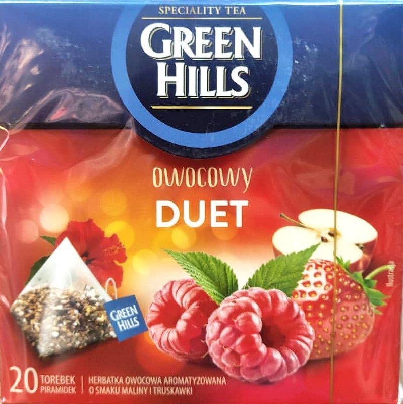 Чай фруктовий Green Hills Duet малина з полуницею 20 пірамідок Польща