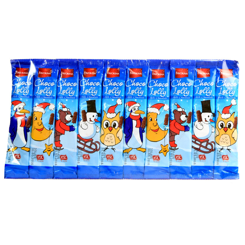 Шоколадний Сніговик на паличці Schoko Lolli Favorina Німеччина (10 шт.х15г) 150г
