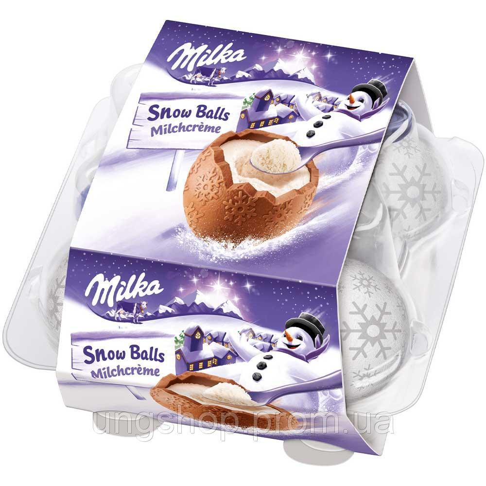Шоколадні яйця Milka (Мілка) Snow Balls (сніжки)