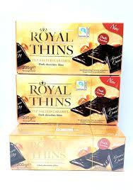 Шоколадні цукерки з карамеллю та сіллю ROYAL THINS typ SALTED CARAMEL 200 г Німеччина