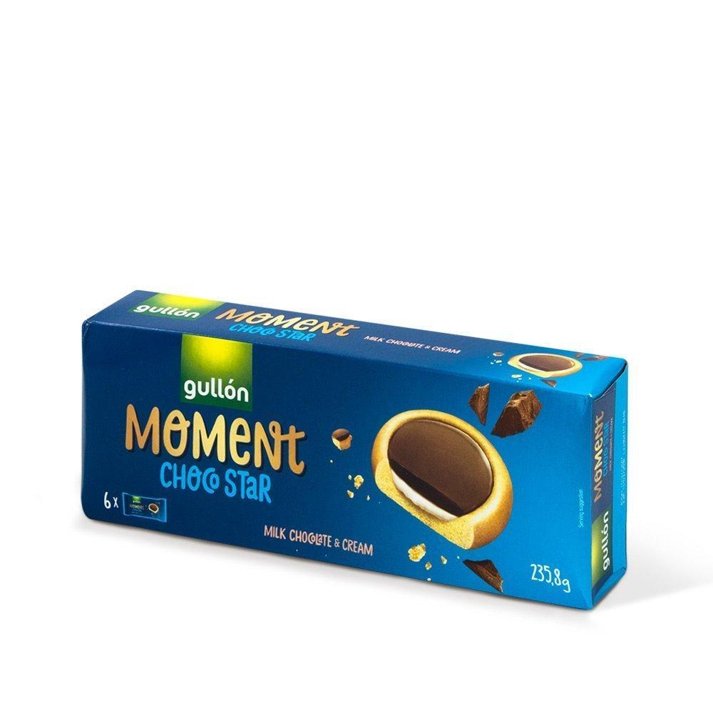 Печиво без пальмової олії Gullon Moment Choco Star Milk Chocolate and Crema 235.8г Іспанія