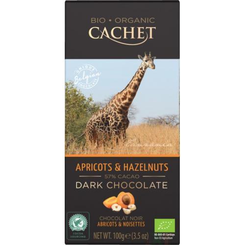 Шоколад чорний Cachet Bio Organic Apricots & Hazelnuts 100 г Бельгія