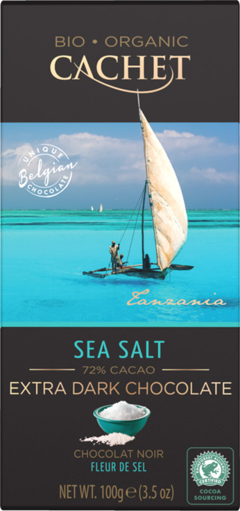 Шоколад чорний Cachet Bio Organic Sea Salt 72% какао 100 г Бельгія