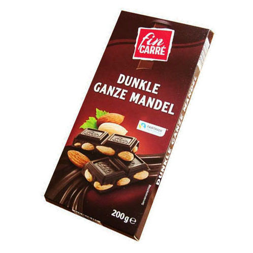 Шоколад чорний Fin Carre з цільним мигдалем Німеччина 200г