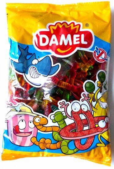 Желейні цукерки без глютену Черв'ячки Damel Worms 1 кг Іспанія