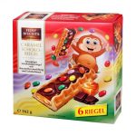 Печиво хрустке із шоколадно-кармелевою начинкою і ММДемсами Feiny Biscuits Caramel Schoko Riegel, 162 г.