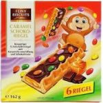 Печиво хрустке із шоколадно-кармелевою начинкою і ММДемсами Feiny Biscuits Caramel Schoko Riegel, 162 г.