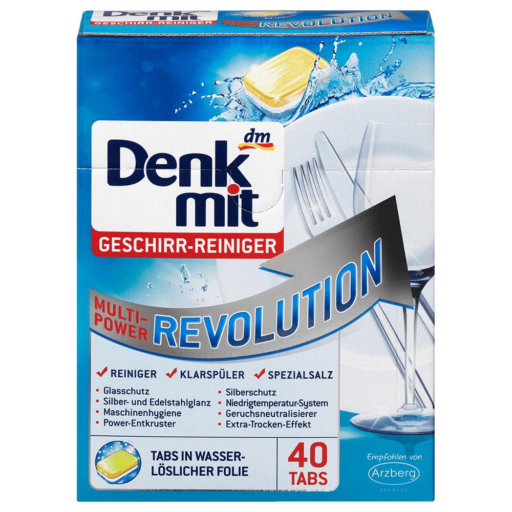 Таблетки для посудомийних машин Denkmit Geschirr-Reiniger Multi-Power Revolution 40 шт Німеччина