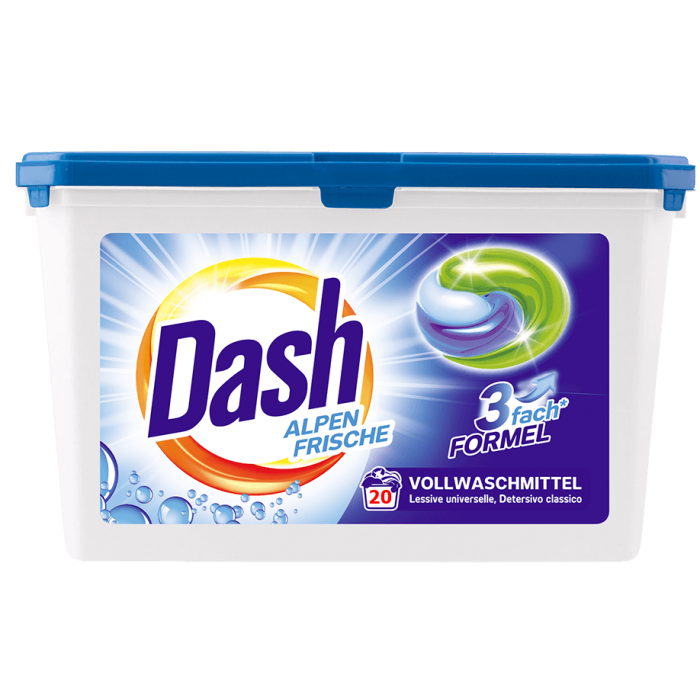 Гель-капсули для прання Dash Alpen Frische універсальні, 20 шт Німеччина